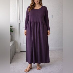 Lands' End Plum Long Sleeve Dress